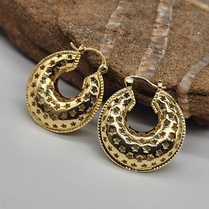 Gold Star Hoop Earrings